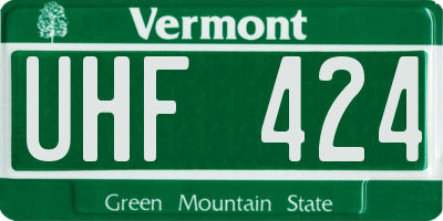 VT license plate UHF424