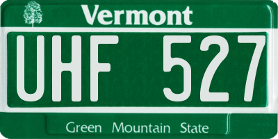 VT license plate UHF527