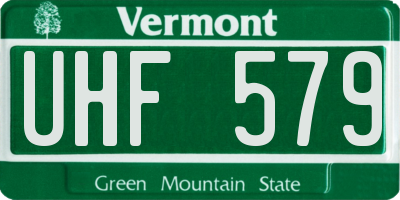 VT license plate UHF579