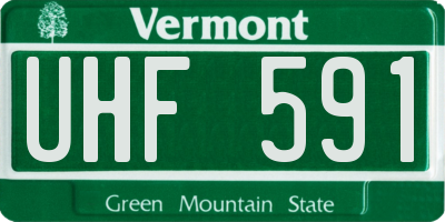 VT license plate UHF591