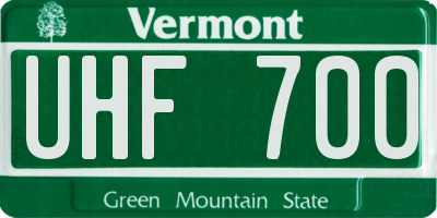 VT license plate UHF700