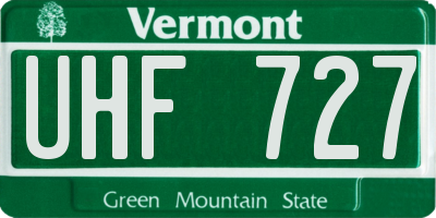 VT license plate UHF727