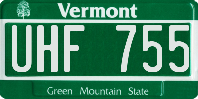 VT license plate UHF755