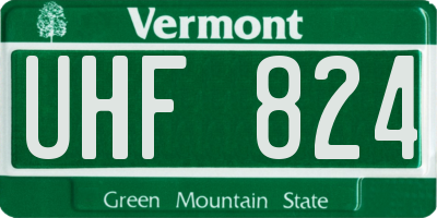 VT license plate UHF824
