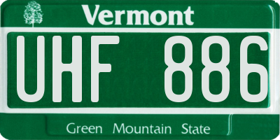 VT license plate UHF886