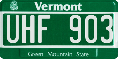 VT license plate UHF903