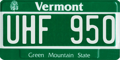 VT license plate UHF950