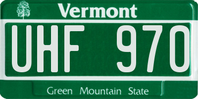 VT license plate UHF970