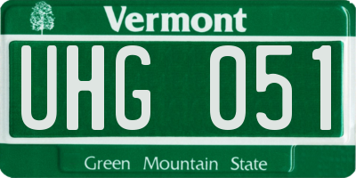 VT license plate UHG051