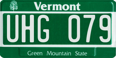 VT license plate UHG079