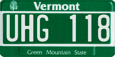 VT license plate UHG118