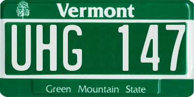 VT license plate UHG147