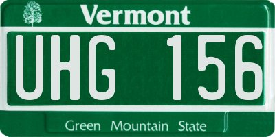 VT license plate UHG156