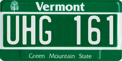 VT license plate UHG161