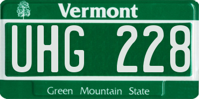 VT license plate UHG228