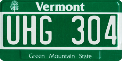 VT license plate UHG304