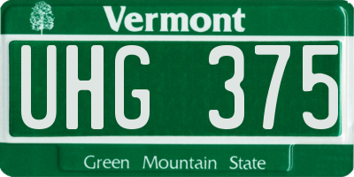 VT license plate UHG375
