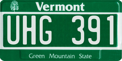 VT license plate UHG391