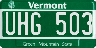 VT license plate UHG503
