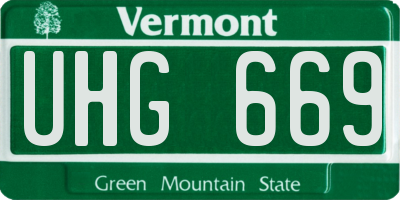 VT license plate UHG669