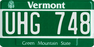 VT license plate UHG748