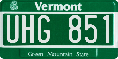 VT license plate UHG851