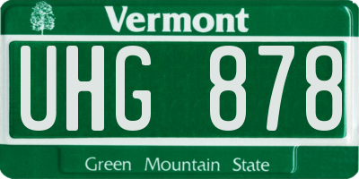 VT license plate UHG878
