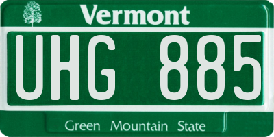 VT license plate UHG885
