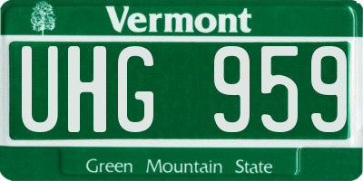 VT license plate UHG959