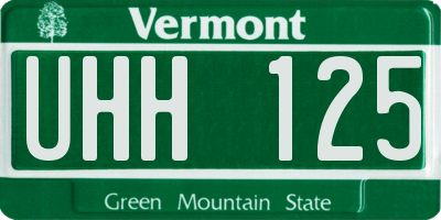 VT license plate UHH125