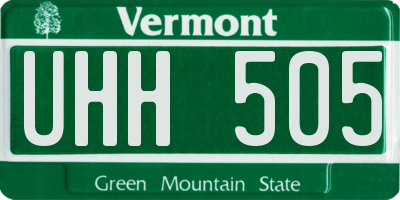 VT license plate UHH505