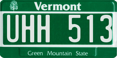VT license plate UHH513