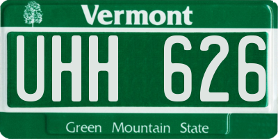 VT license plate UHH626