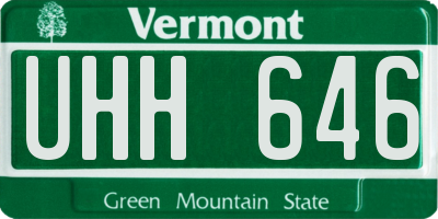 VT license plate UHH646