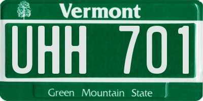 VT license plate UHH701