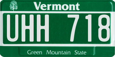 VT license plate UHH718