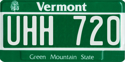 VT license plate UHH720