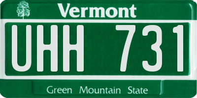 VT license plate UHH731