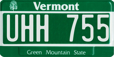 VT license plate UHH755