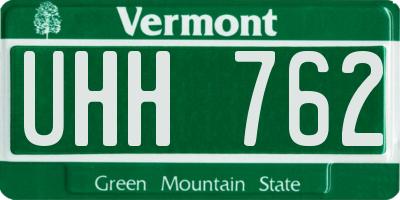VT license plate UHH762