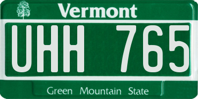 VT license plate UHH765