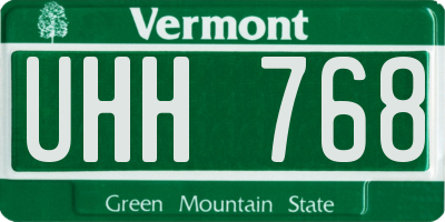 VT license plate UHH768