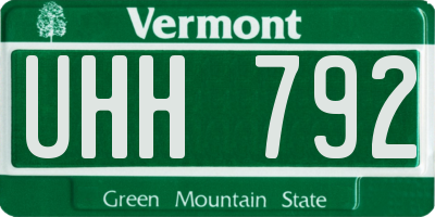 VT license plate UHH792