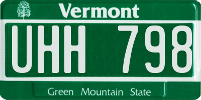 VT license plate UHH798