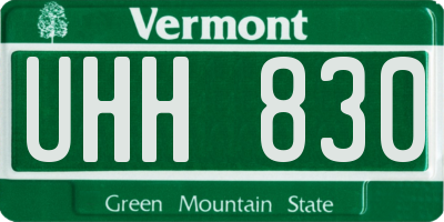 VT license plate UHH830