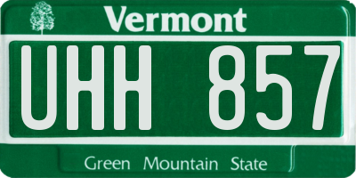 VT license plate UHH857