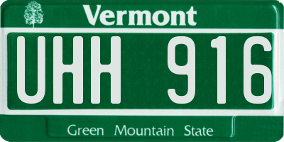 VT license plate UHH916