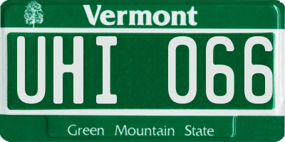 VT license plate UHI066