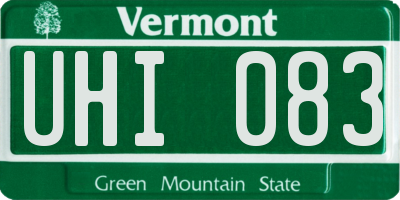 VT license plate UHI083
