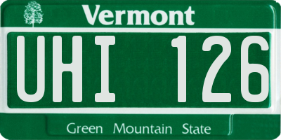 VT license plate UHI126